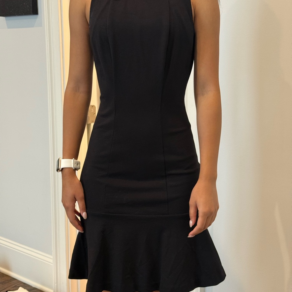 Guess Black Ruffled  Mini Dress Sz 2 pre owned